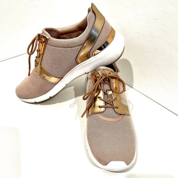 MICHAEL KORS ROSE GOLD WOMENS SNEAKERS - Picture 1 of 4
